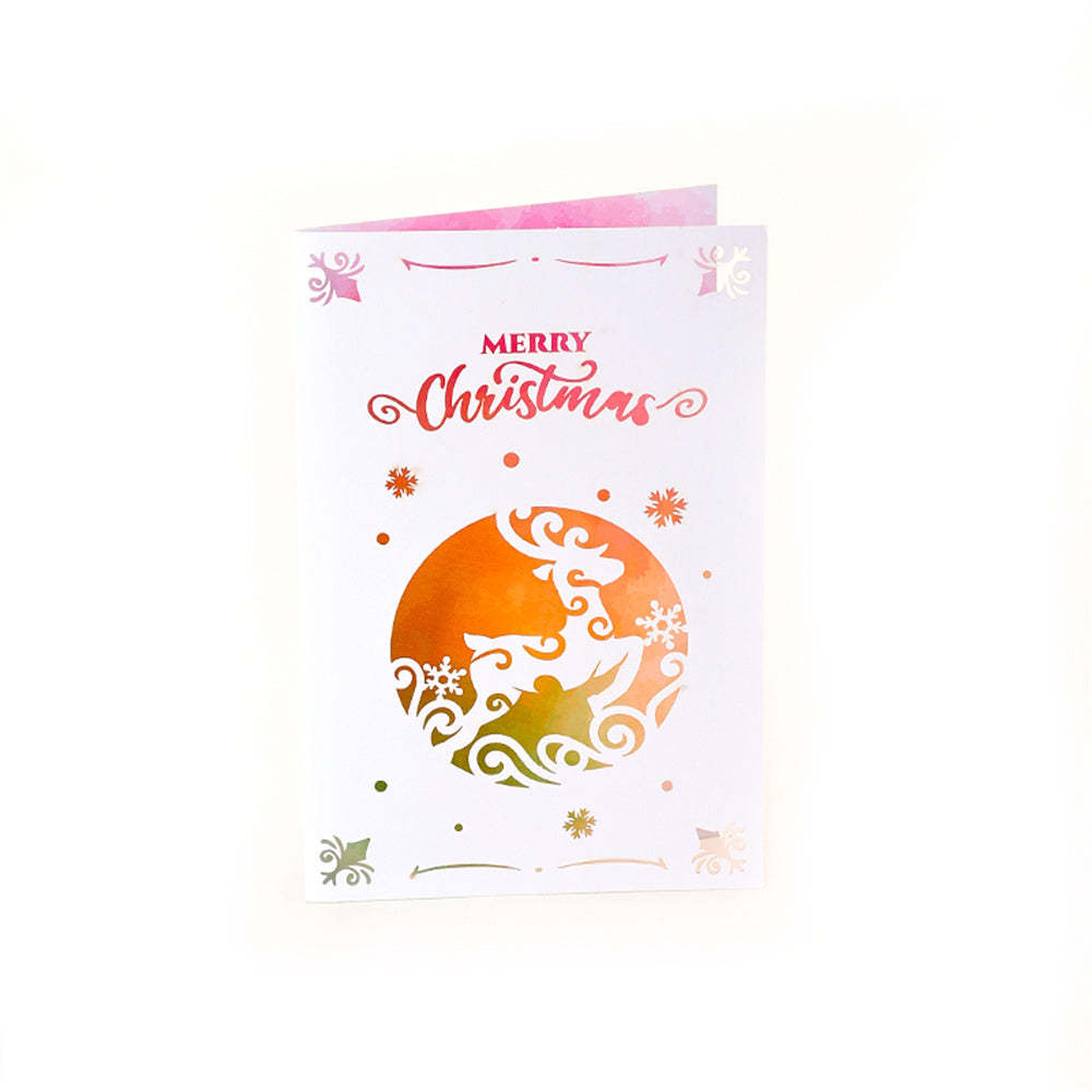 Christmas 3D Pop Up Card Hollow Christmas Greeting Card - mysiliconefoodbag