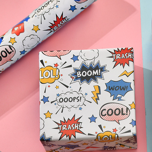 White Cartoon Wrapping Paper - mysiliconefoodbag