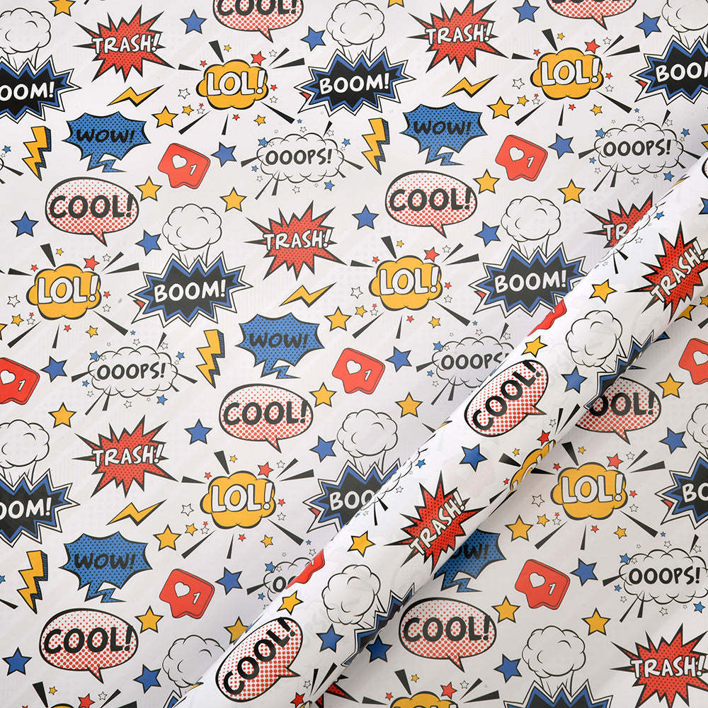 White Cartoon Wrapping Paper - mysiliconefoodbag