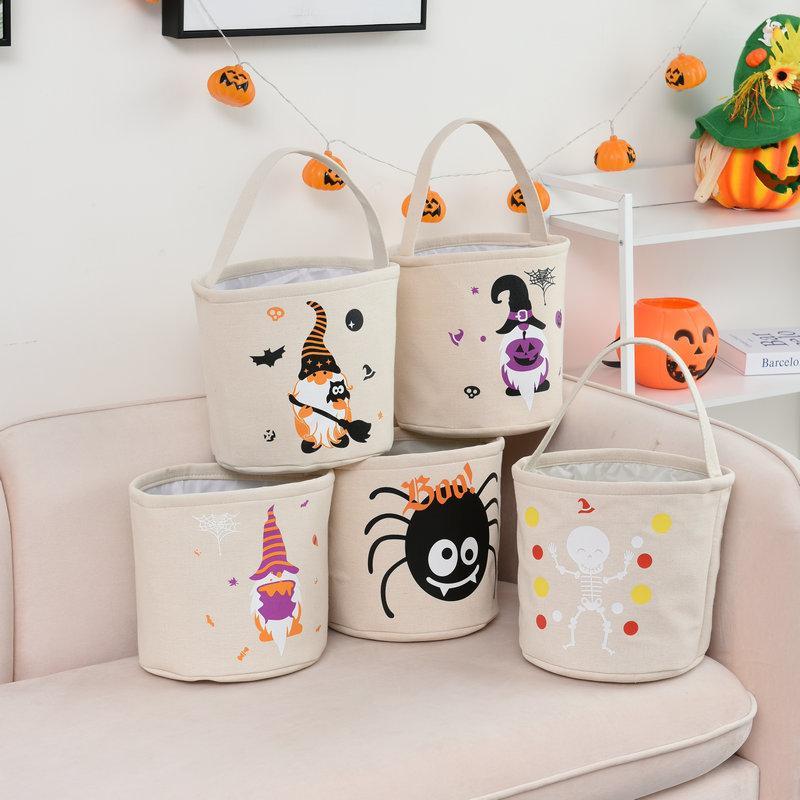 halloween trick or treat collapsible gift basket bucket toy storage tote bag