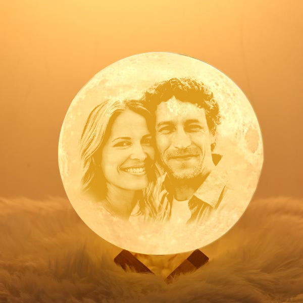 Personalized 3D Printed Photo Moon Lamp, Engraved Lamp(10CM-15CM)