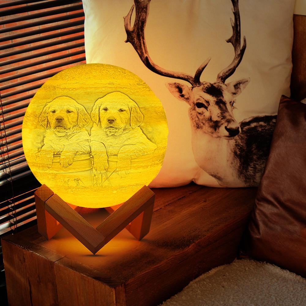 Custom Cute Pet 3D Printed Jupiter Lamp Personalized Gift - Touch Two Colors (10-15cm) - mysiliconefoodbag