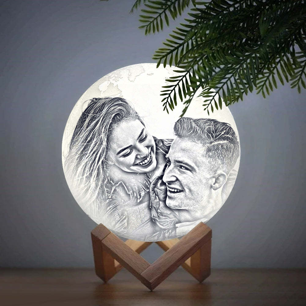 Magic Customized Earth Lamp With Text, Engraved Photo Lamp For Lover - Touch Two Colors (10-15cm) - mysiliconefoodbag