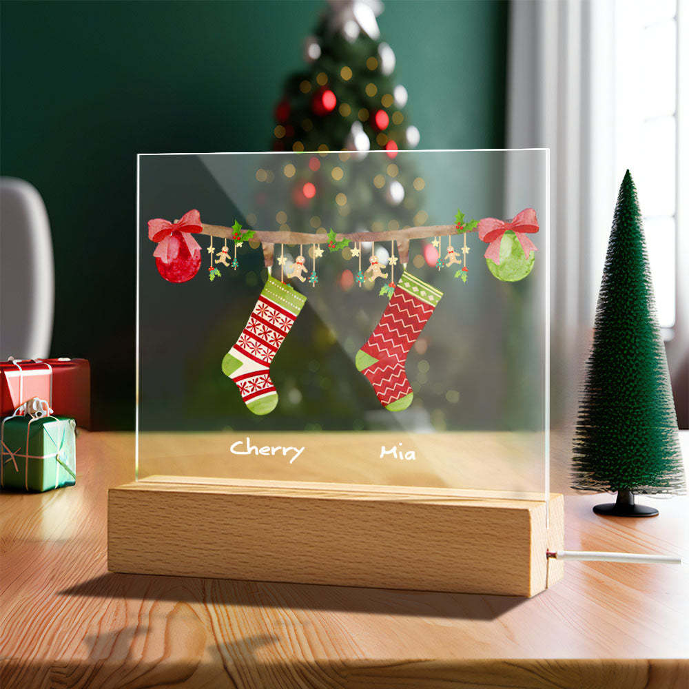Custom Name Personalized Socks Quantity Night Light Christmas Gift - mysiliconefoodbag