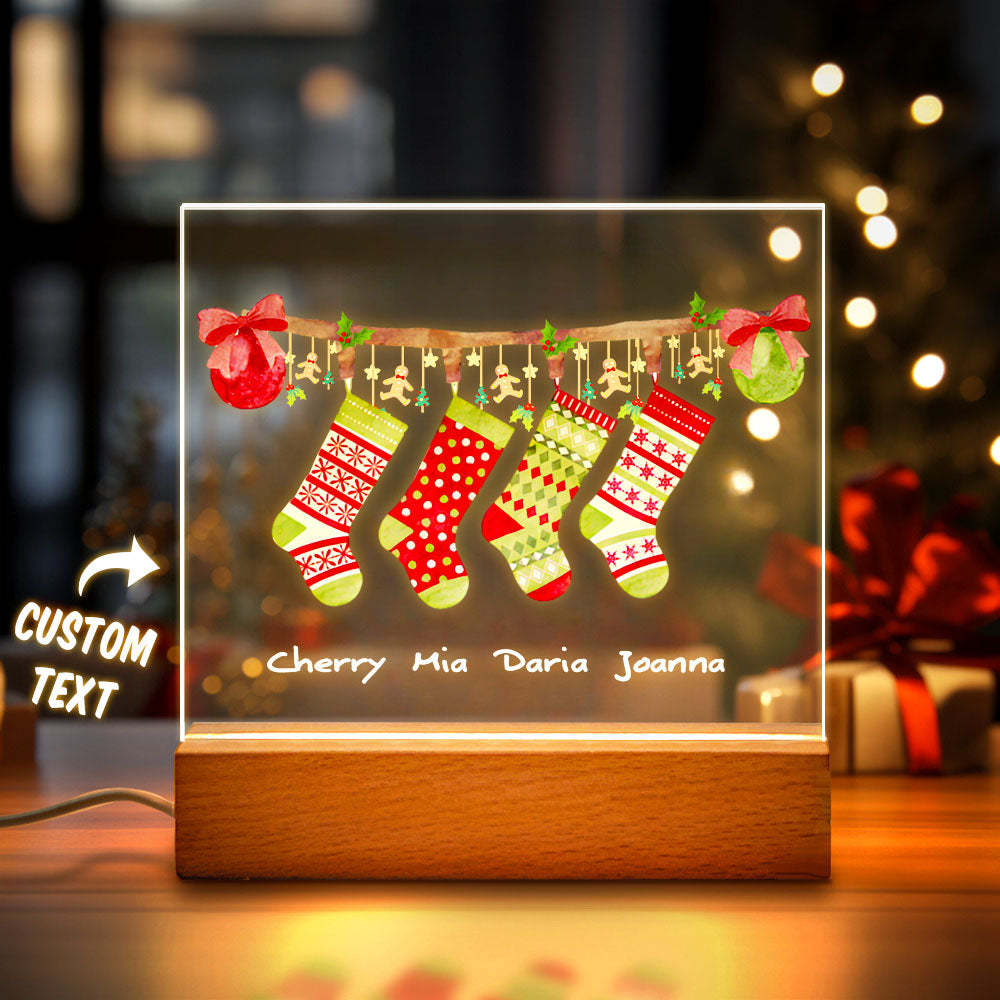 Custom Name Personalized Socks Quantity Night Light Christmas Gift - mysiliconefoodbag