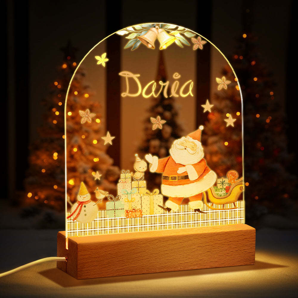 Custom Santa Name Night Light Personalized Baby Bedside Snowman Gift Night Light Christmas Gifts - mysiliconefoodbag
