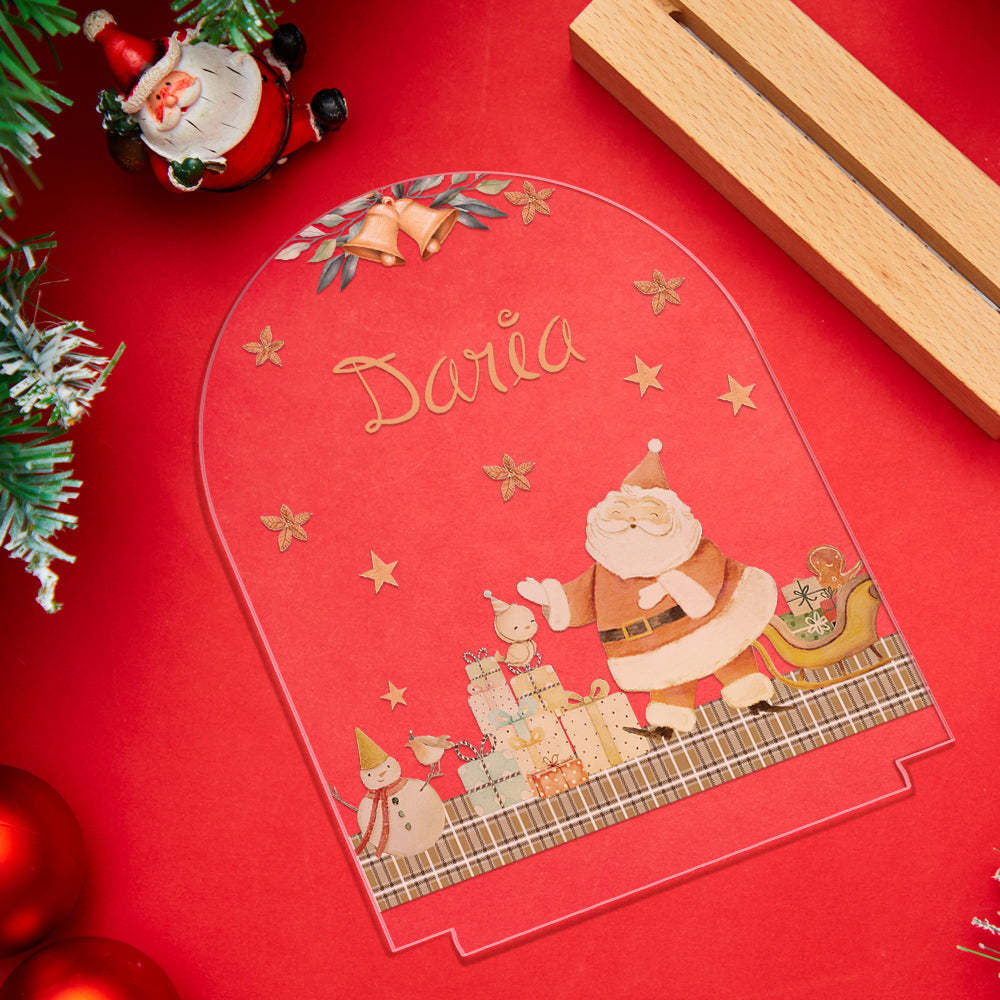 Custom Santa Name Night Light Personalized Baby Bedside Snowman Gift Night Light Christmas Gifts - mysiliconefoodbag