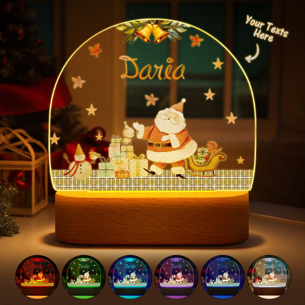 Custom Santa Name Night Light Personalized Baby Bedside Snowman Gift Night Light Christmas Gifts - mysiliconefoodbag