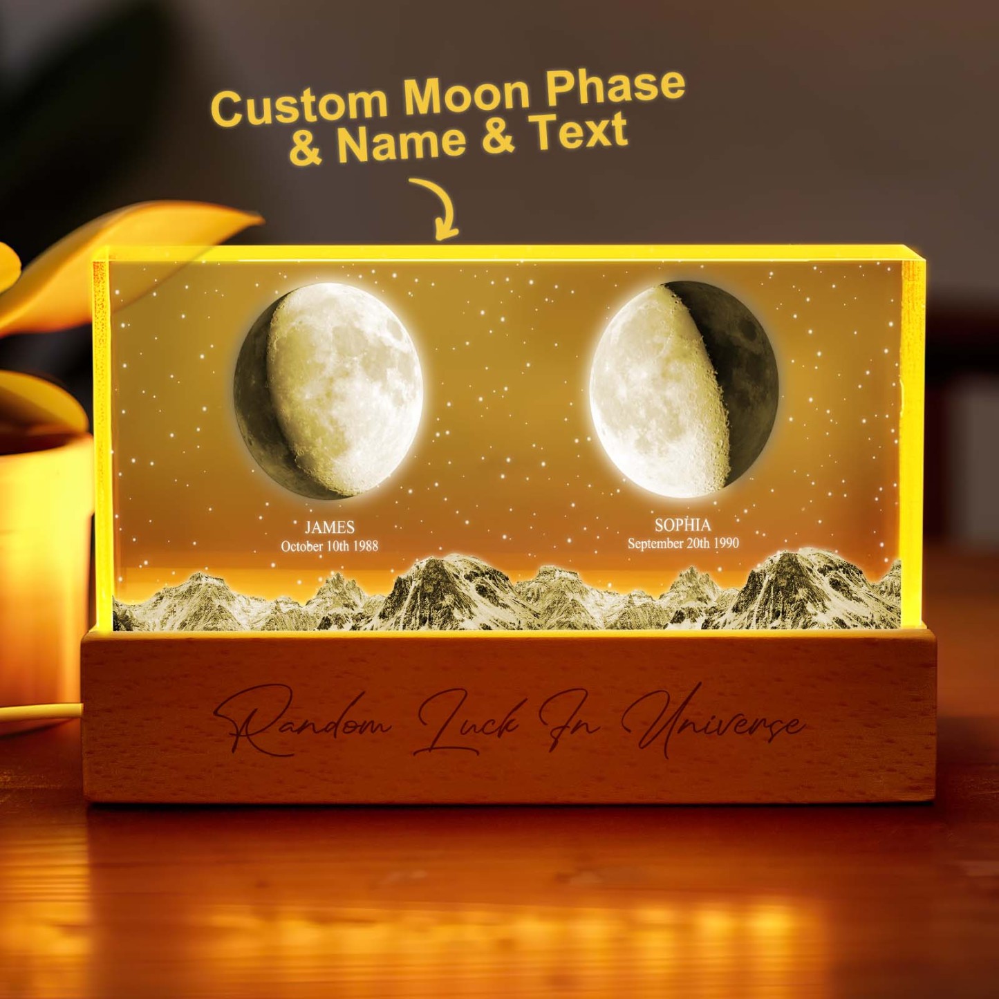 Personalized Moon Phase Night Light Custom Photo Light Gift for Lover - mysiliconefoodbag