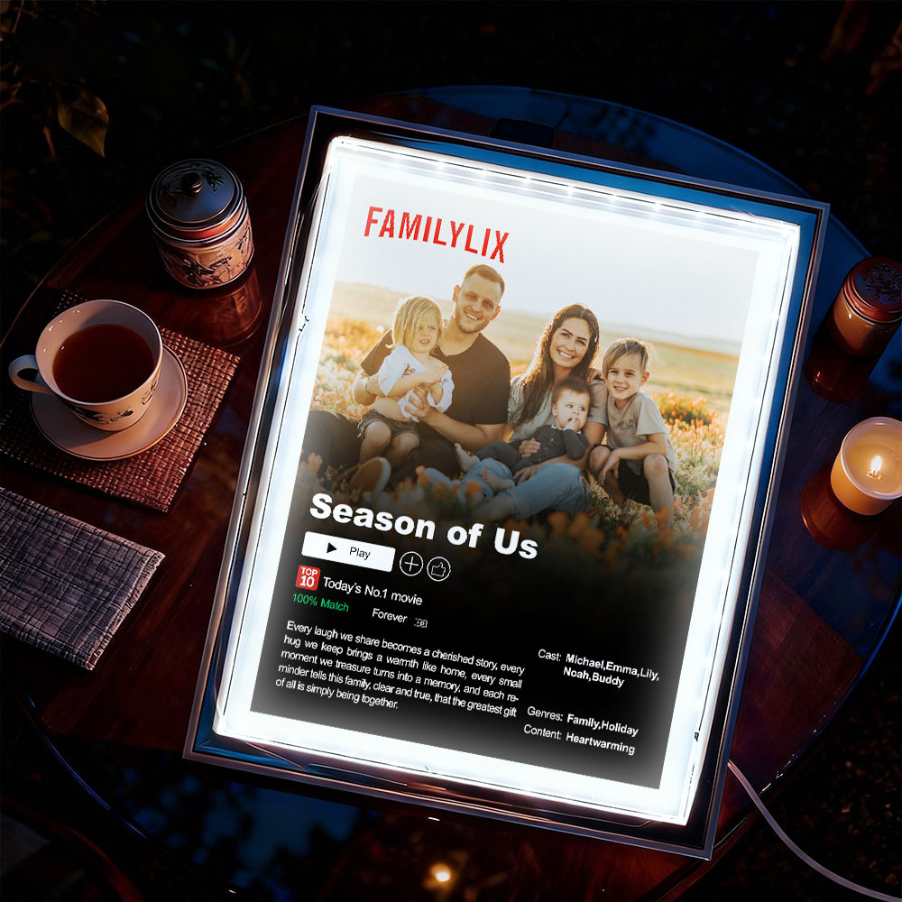 Personalized Photo Movie Theme Romantic LED Mirror Light-Beautiful Memories Playing