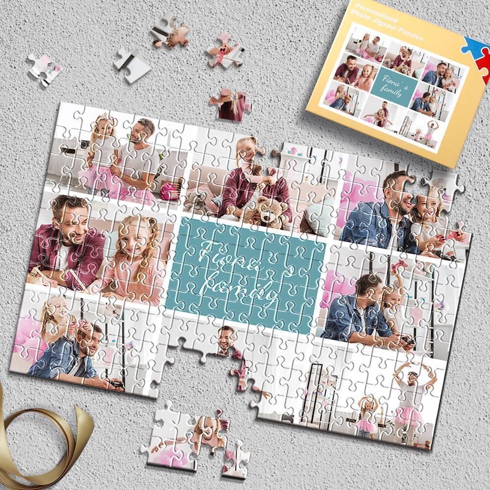 Collage Photo And Text Puzzle 35-1000 Piece Personalized Jigsaw for Family - mysiliconefoodbag