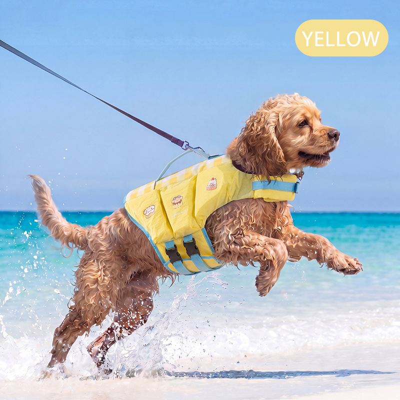 Dog Life Jacket Safety Buoyancy Swimming Vest Water Play Float Coat