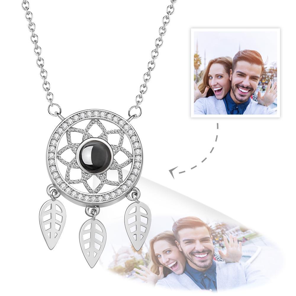 Custom Projection Necklace Custom Photo Dream Catcher Rhinestone Creative Gifts - MyFaceTshirt