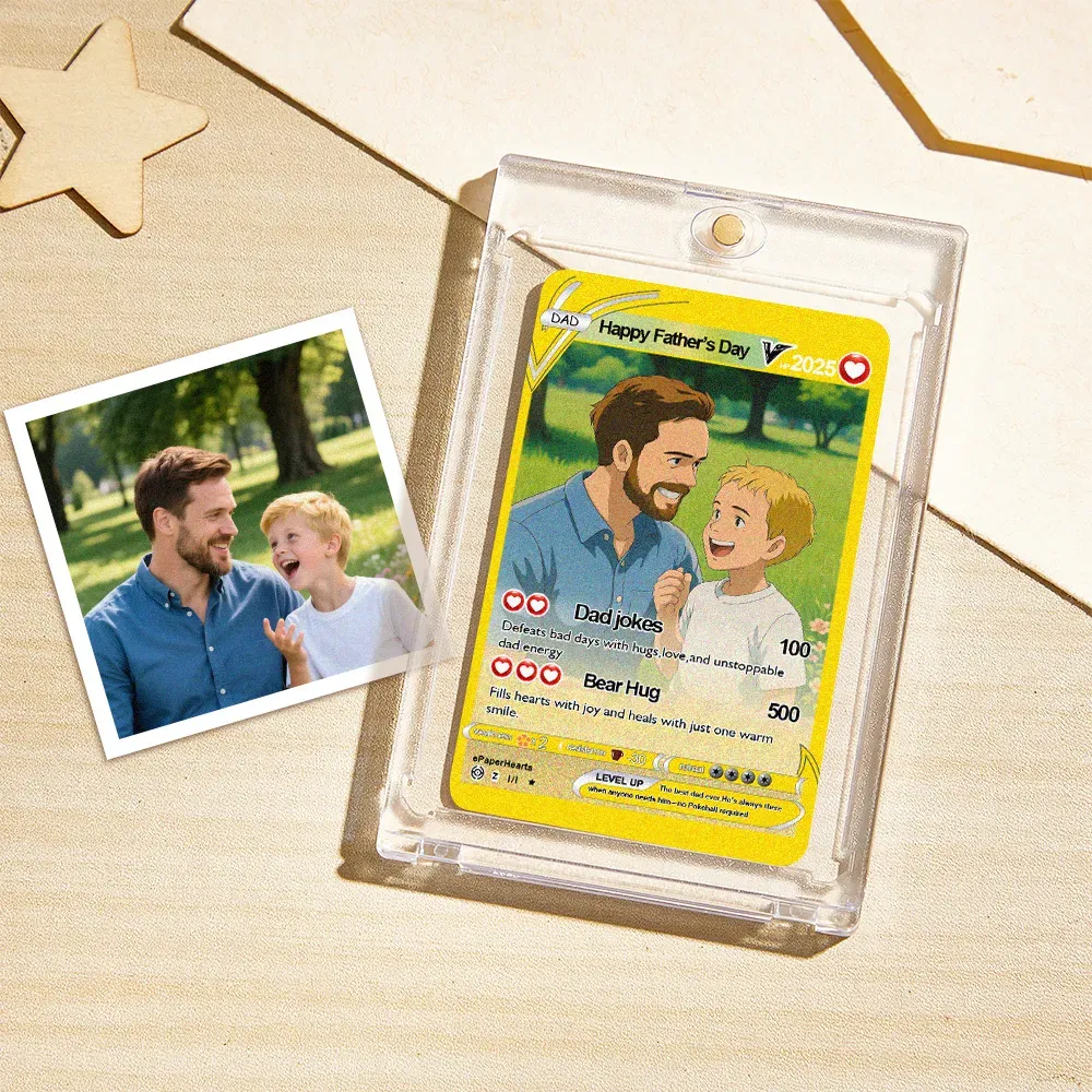 Custom Trading Card Wallet Insert Card Father's Day Gifts for Dad - MyFaceTshirt