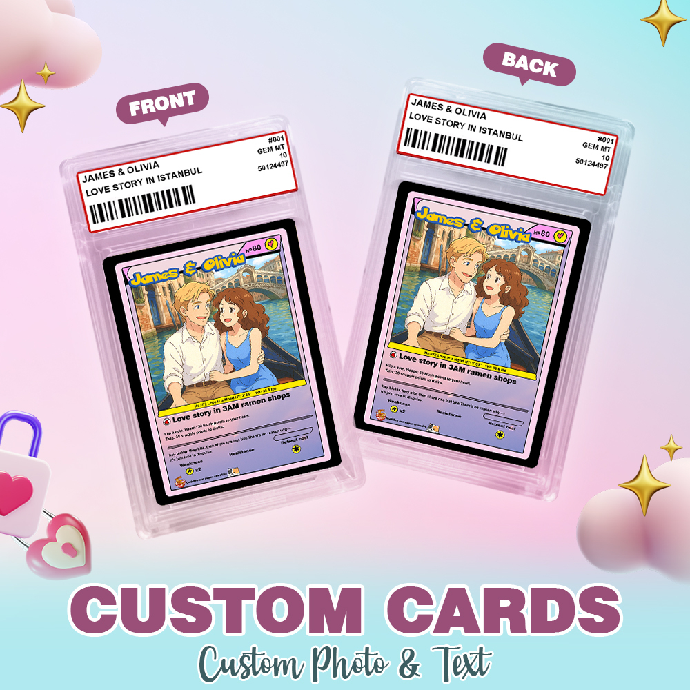 Custom Couple Love Card Personalized Love Gift for Anniversary Valentine's Day or Birthday - mysiliconefoodbag