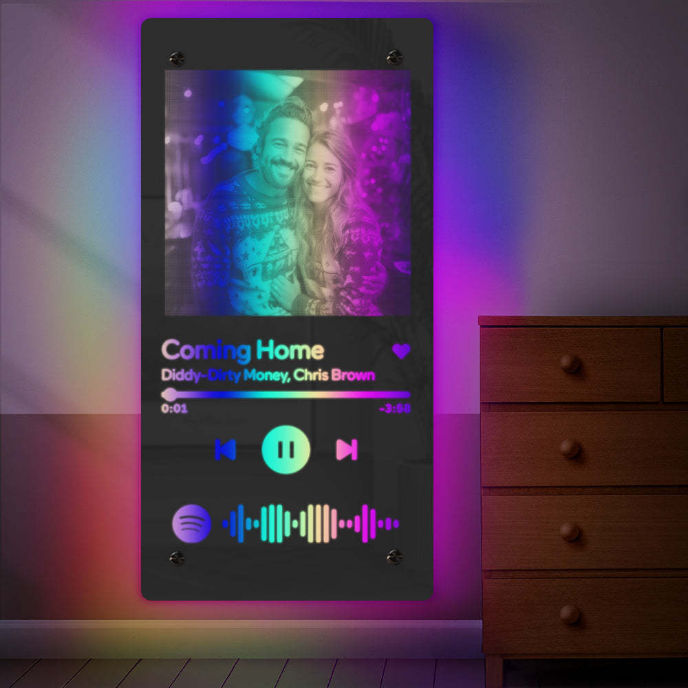 Scannable Spotify Code Personalized Mirror Light Couple Gift - photomoonlamp