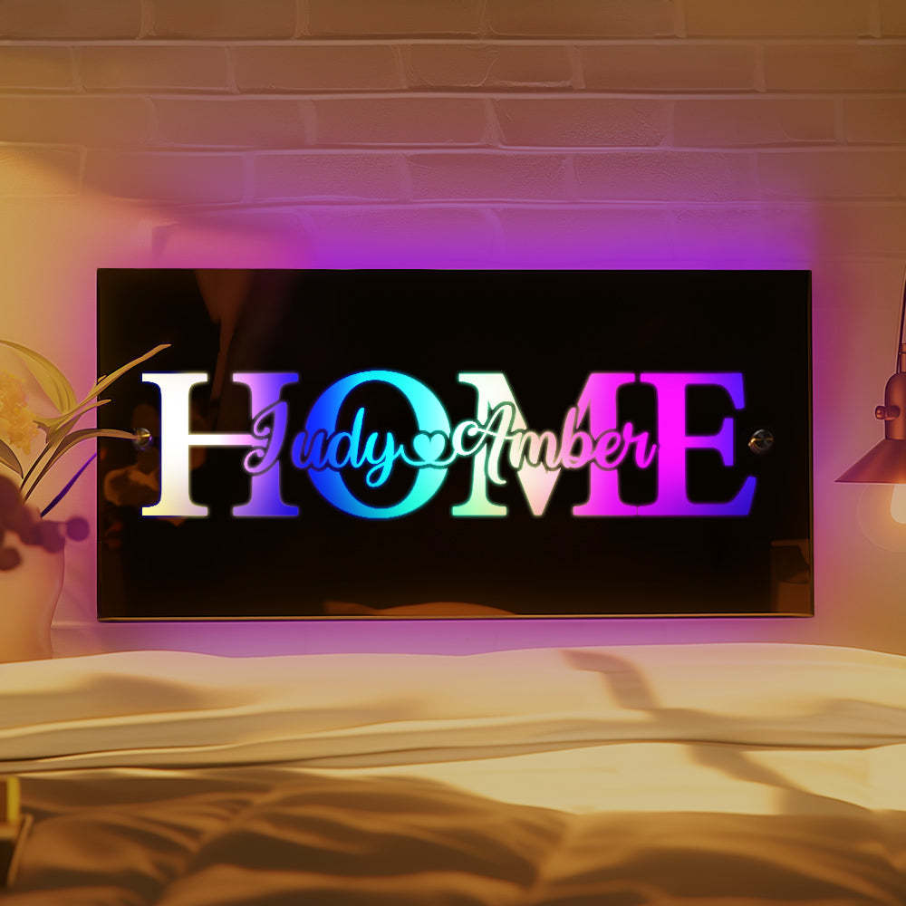 Custom Name Mirror Light Family Love Home Gift - Get Photo Blanket