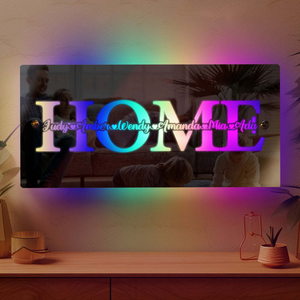 Custom Name Mirror Light Family Love Home Gift - Get Photo Blanket