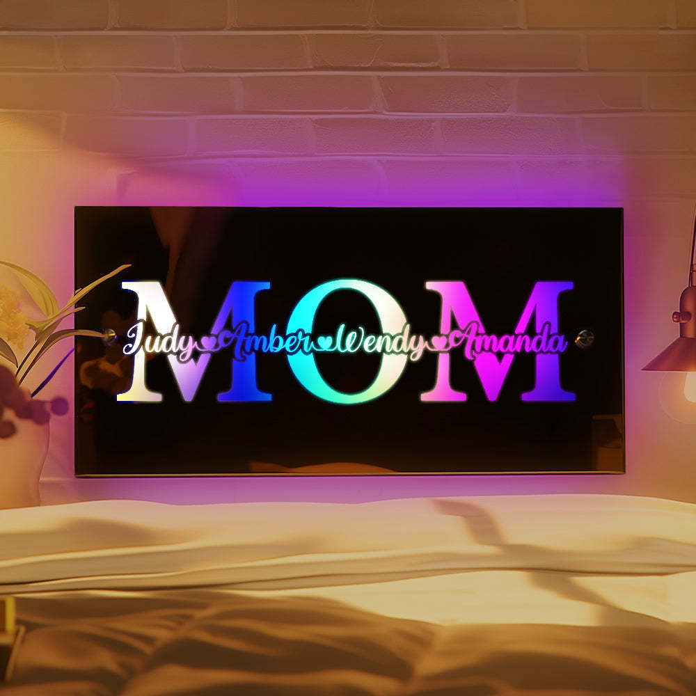 Custom Name Mirror Light Mother's Day Commemorate Gift - Get Photo Blanket