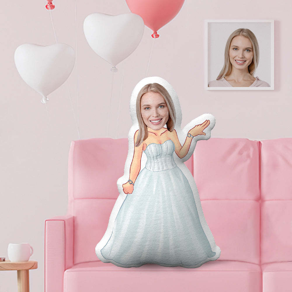 Anniversary Gift Wedding Dress Pillow Custom Face Pillow Personalized Photo Pillow Gifts Custom MinIMe Pillow
