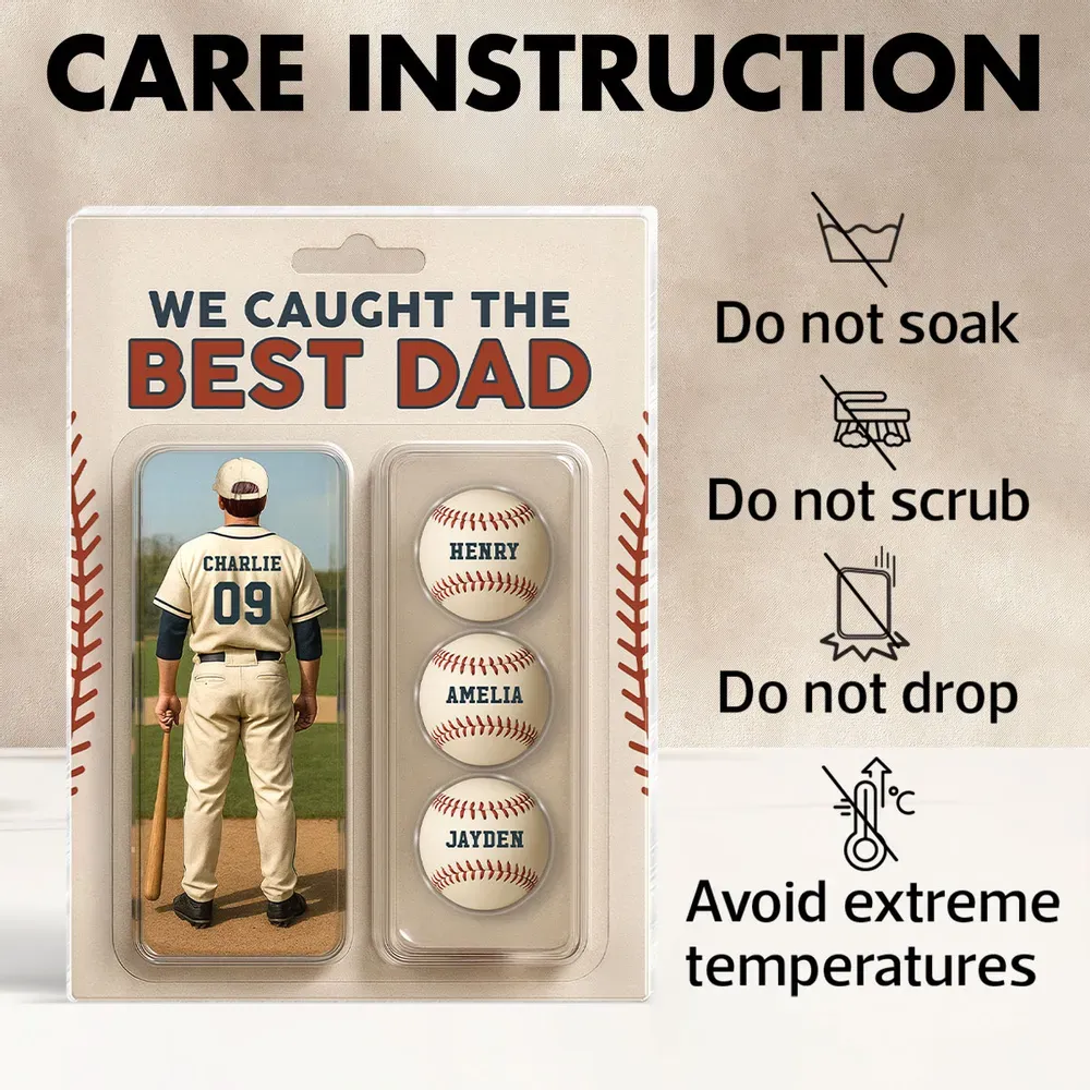 We Caught The Best Dad Grandpa Baseball Lover – Realistic Figure Style Personalized Acrylic Block Plaque