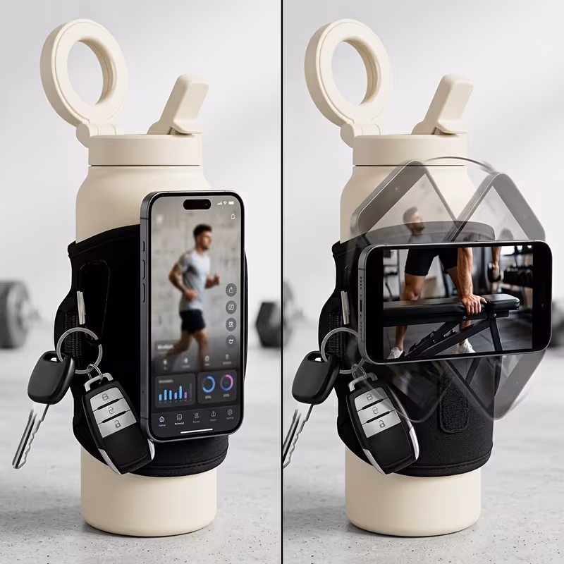 magnetic gym water bottle bag portable storage organizer for   earphone card   additions Product details 2