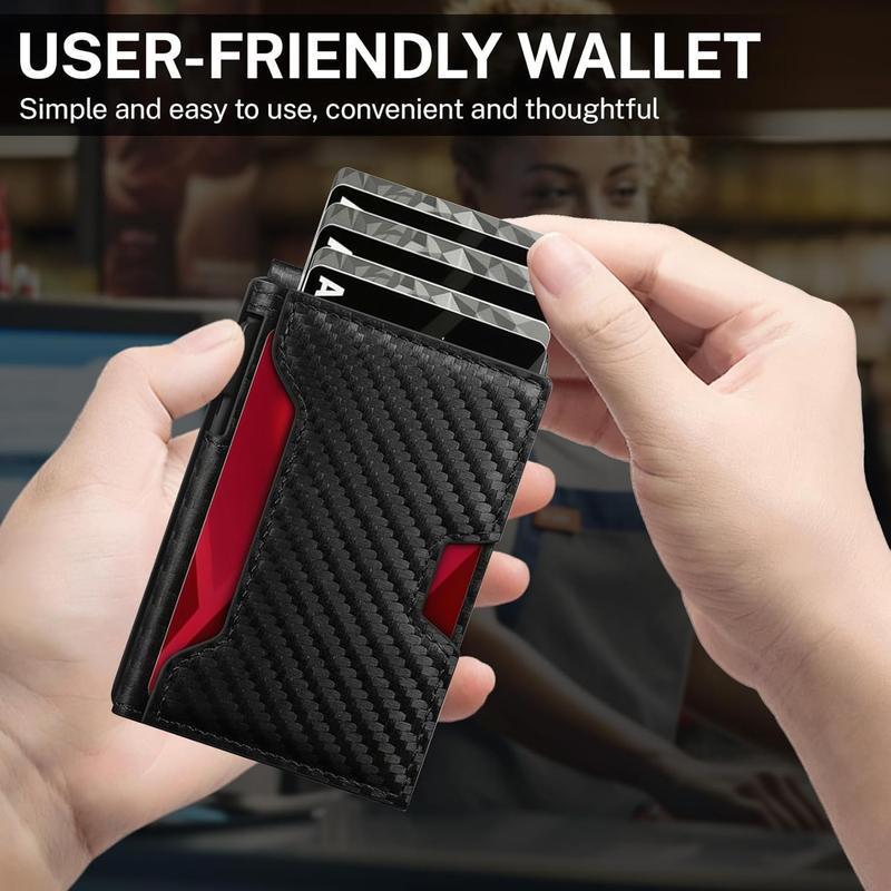 Men’s Foldable Wallet with Bifold Pop - Up ID Window RFID-Blocking Technology Secure Compact Card Holder Gift for Men Valentine's Day Gifts