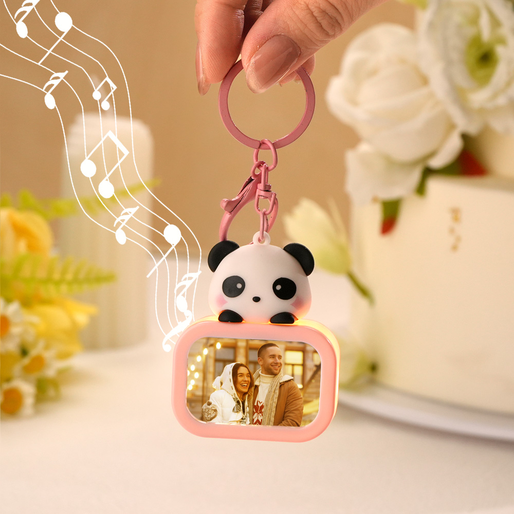 Custom Music Player Keychain with Personalized Photo Portable Makeup Mirror Perfect Personalized Anniversary Gift for Couples