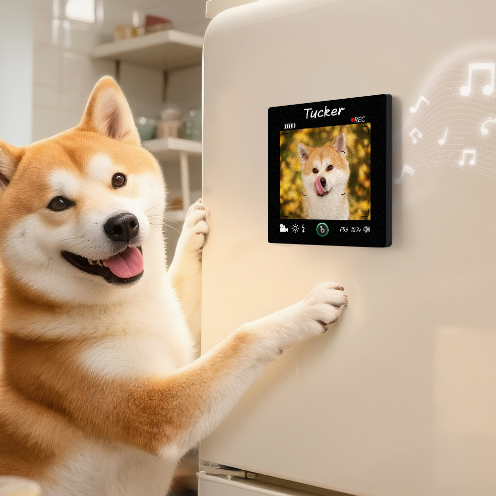 Custom Photo and Text Music Fridge Magnet Frame Music Wall Photo Sticker Music Movement Camera Style Gifts - mysiliconefoodbag