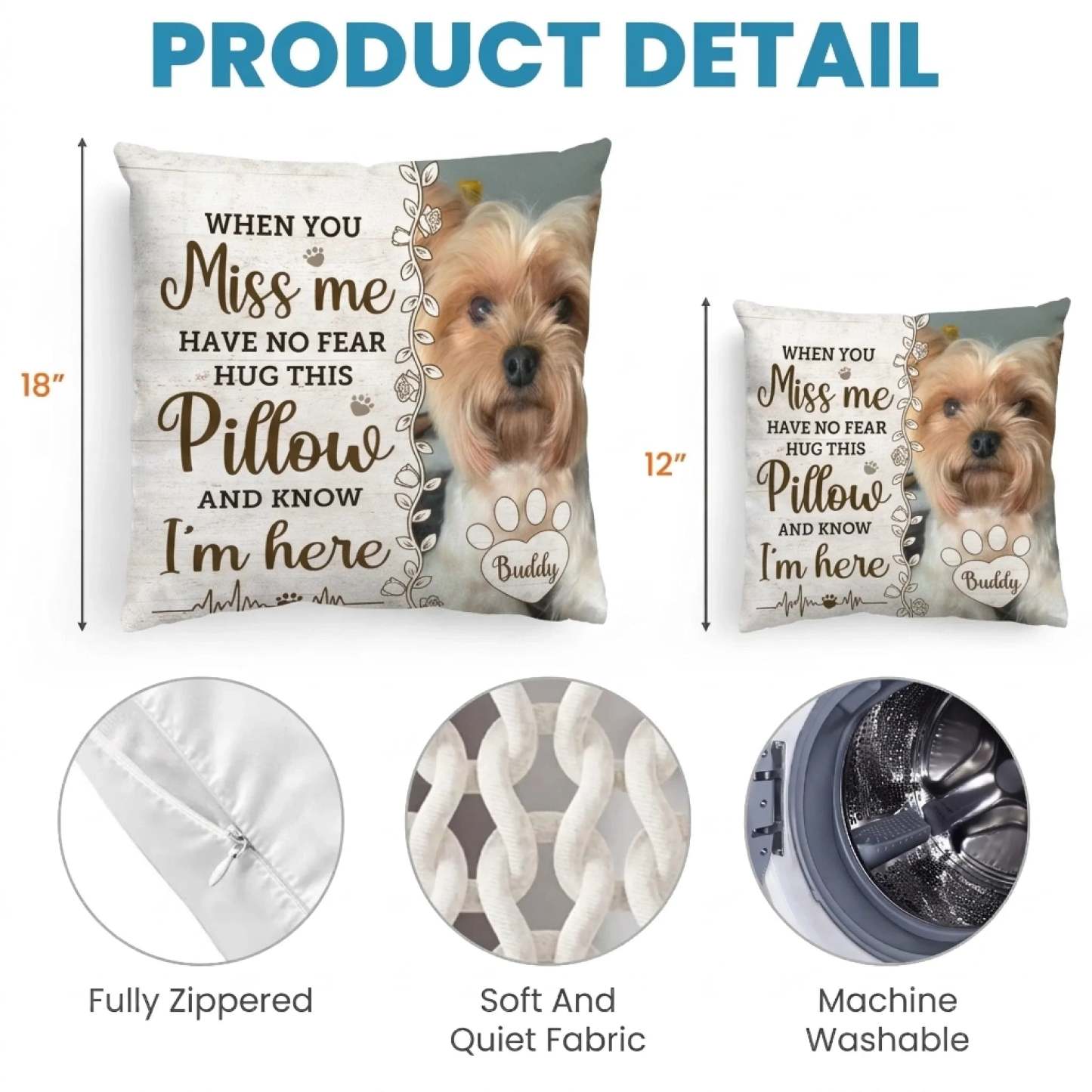 Memorial Personalized Custom Pillow | Sympathy Gift For Pet Lovers