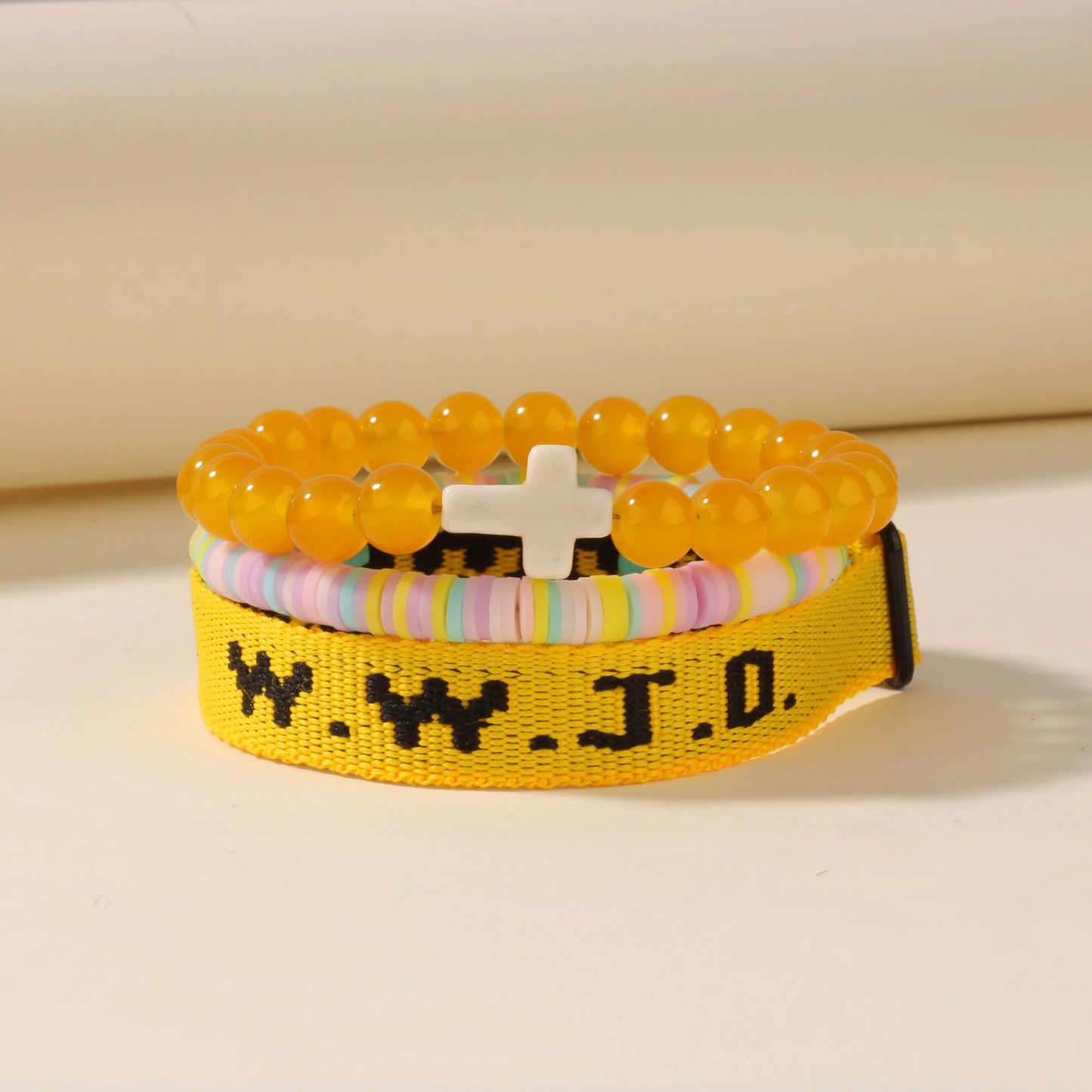 W.W.J.D. "What Would Jesus Do" Faith Bracelet Set