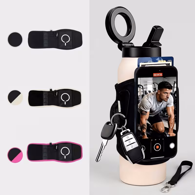 magnetic gym water bottle bag portable storage organizer for   earphone card   additions Product details 0