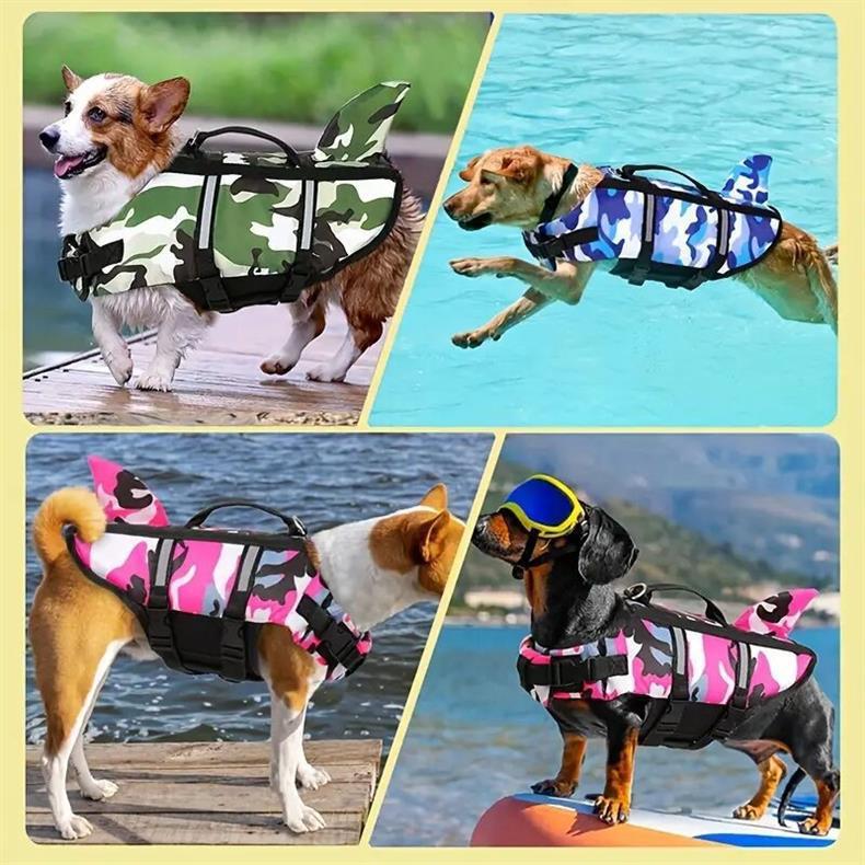Dog Life Jacket Safety Buoyancy Swimming Vest Water Play Float Coat