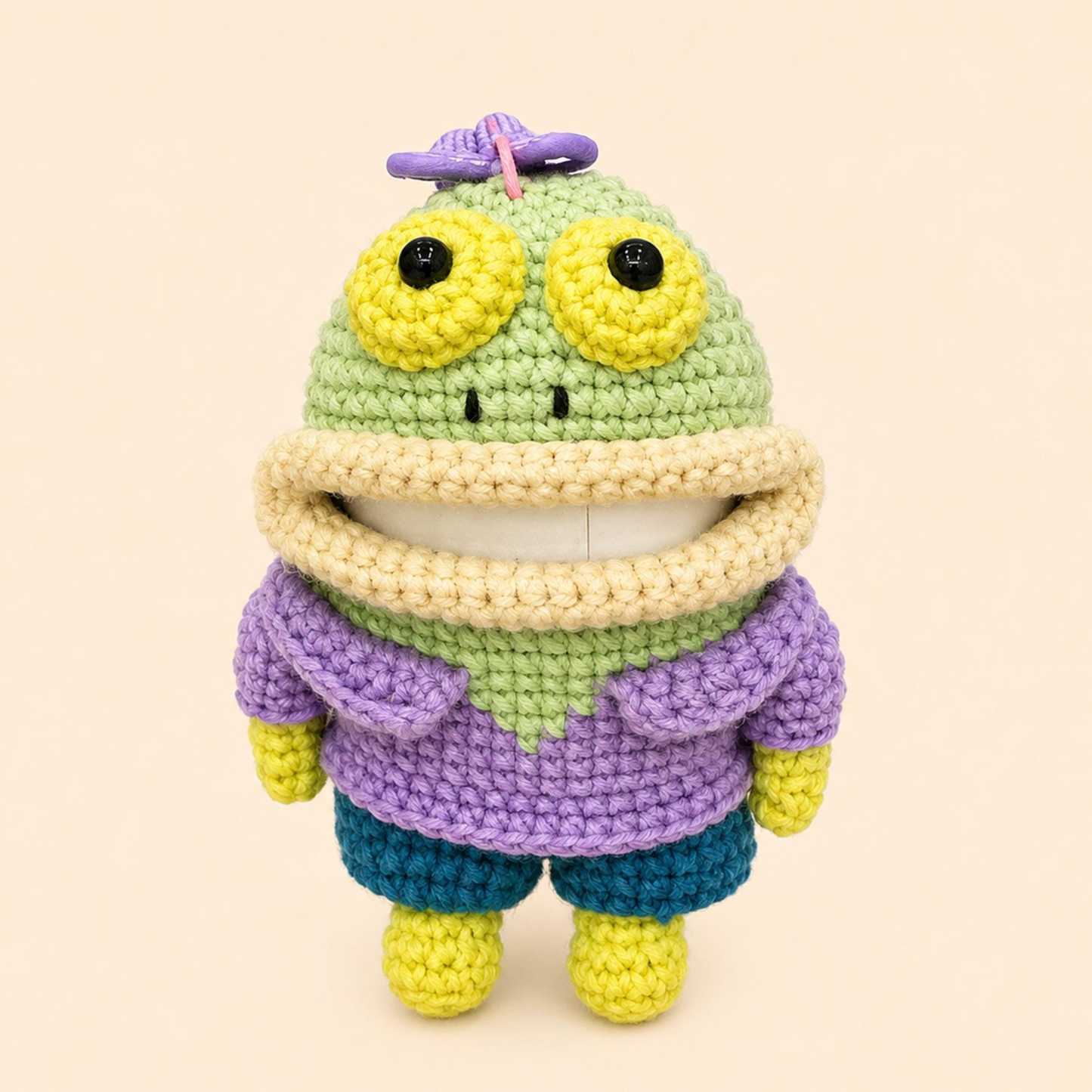 Crochet Big Mouth Pouch AirPods Case Car Key Holder Bag Charm