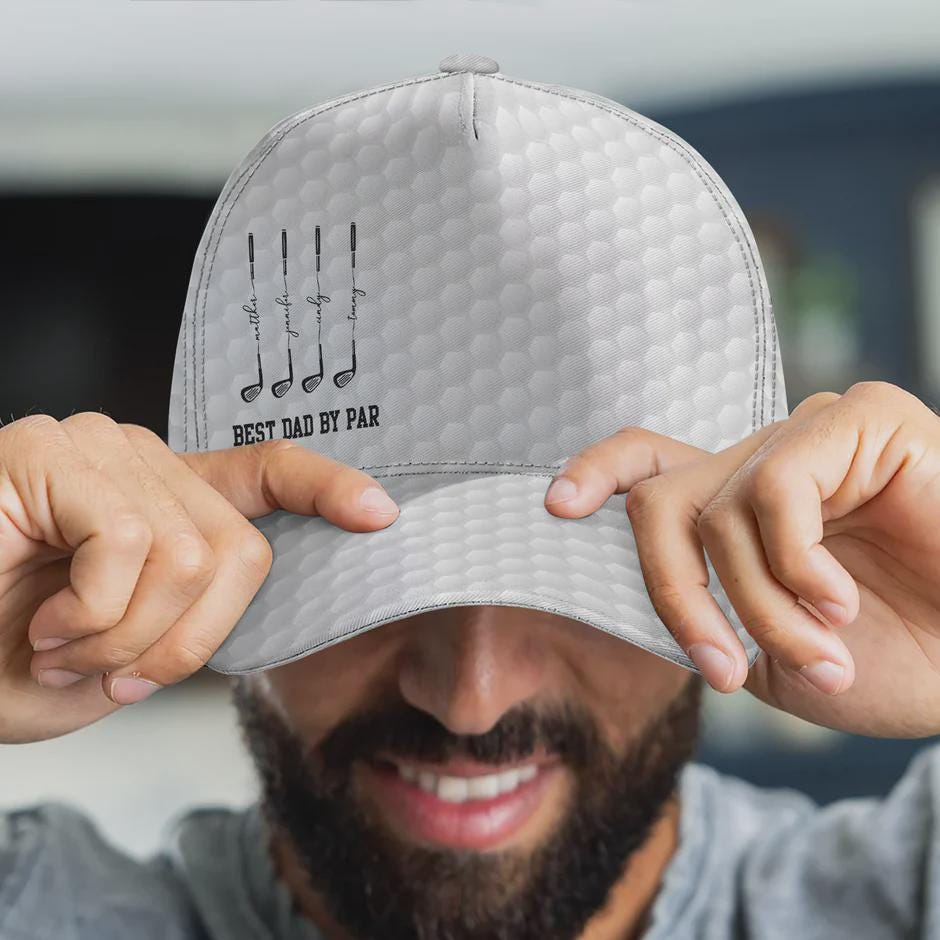 Personalized Best Dad By Par Cap, Best Grandpa By Par Hat, Custom Name Father Day Golf Gift, Golf Lover Gift For Him, Dad Birthday Golf Gift
