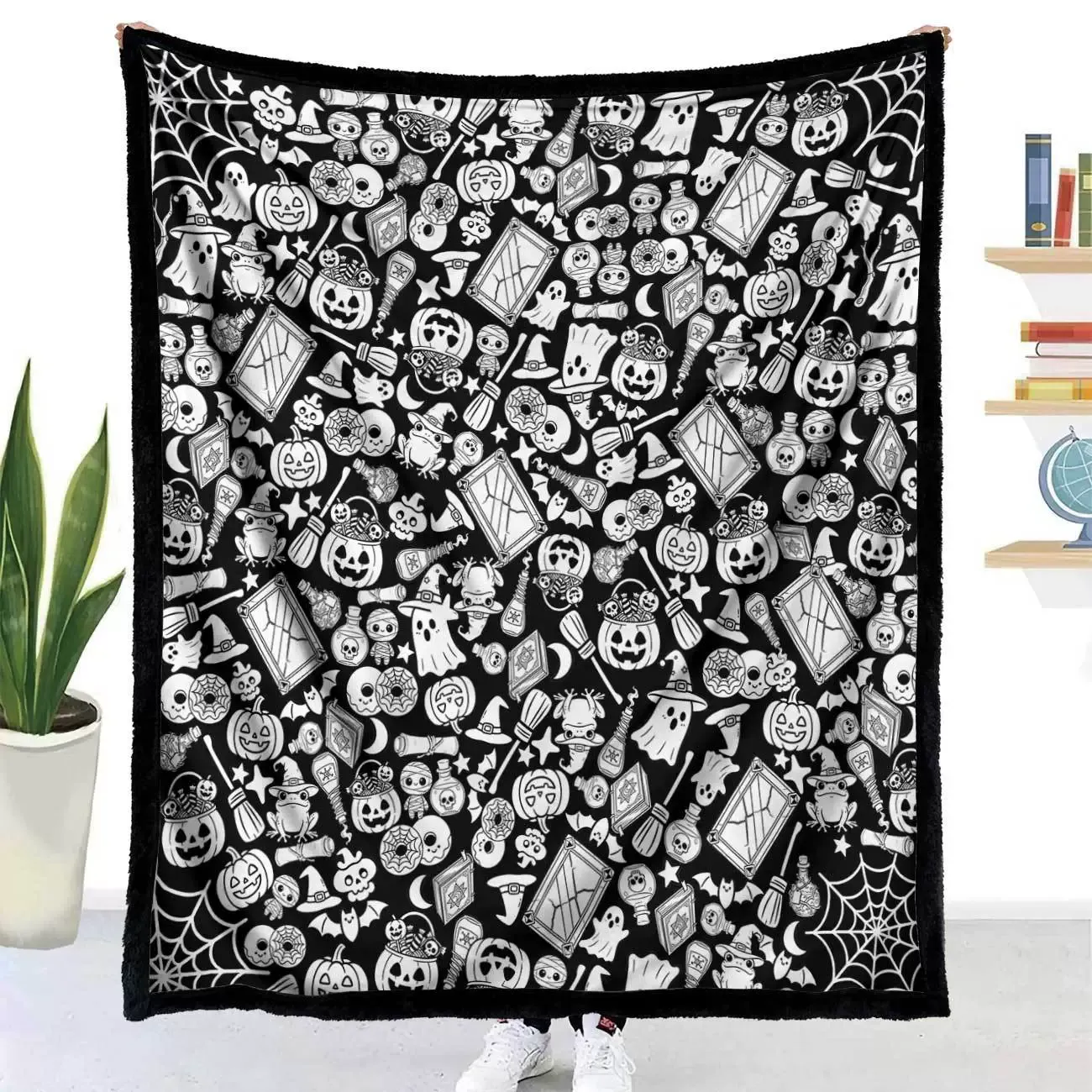 Halloween DIY Drawing Blanket – Creative Art Blanket for Kids & Adults, Spooky Halloween Activity Gift - mysiliconefoodbag