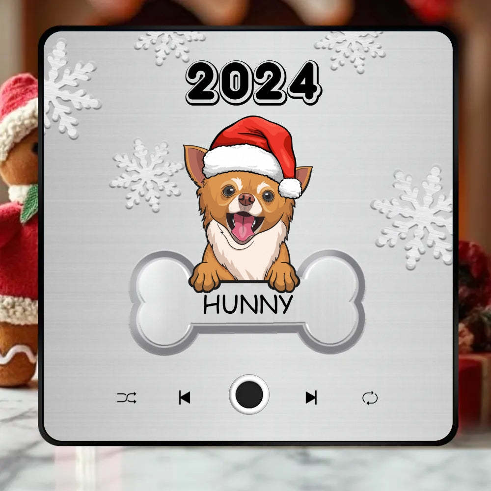 Personalized Music Fridge Magnet Custom Pet Dog Merry Christmas Custom Music Magnets Can Play Songs Christmas Gift Pet Lovers Gifts - mysiliconefoodbag