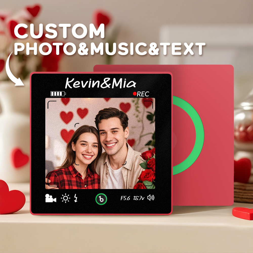 Custom Photo and Text Music Fridge Magnet Frame Music Wall Photo Sticker Music Movement Camera Style Gifts - mysiliconefoodbag