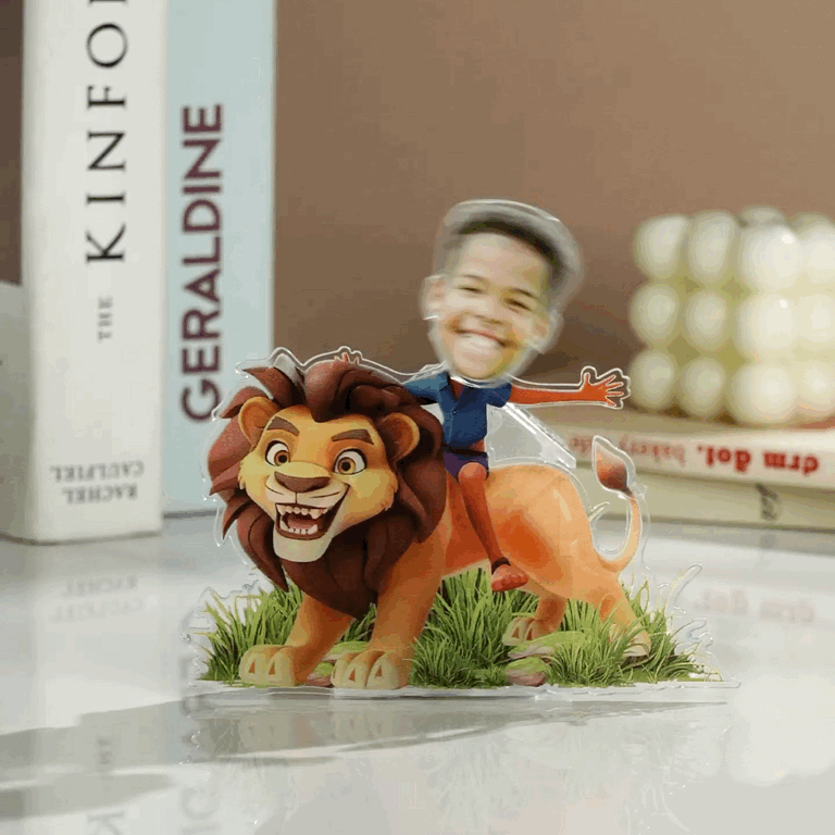 Personalized Face Kids and Animal Shaking Head Standee Gift for Kids - mysiliconefoodbag