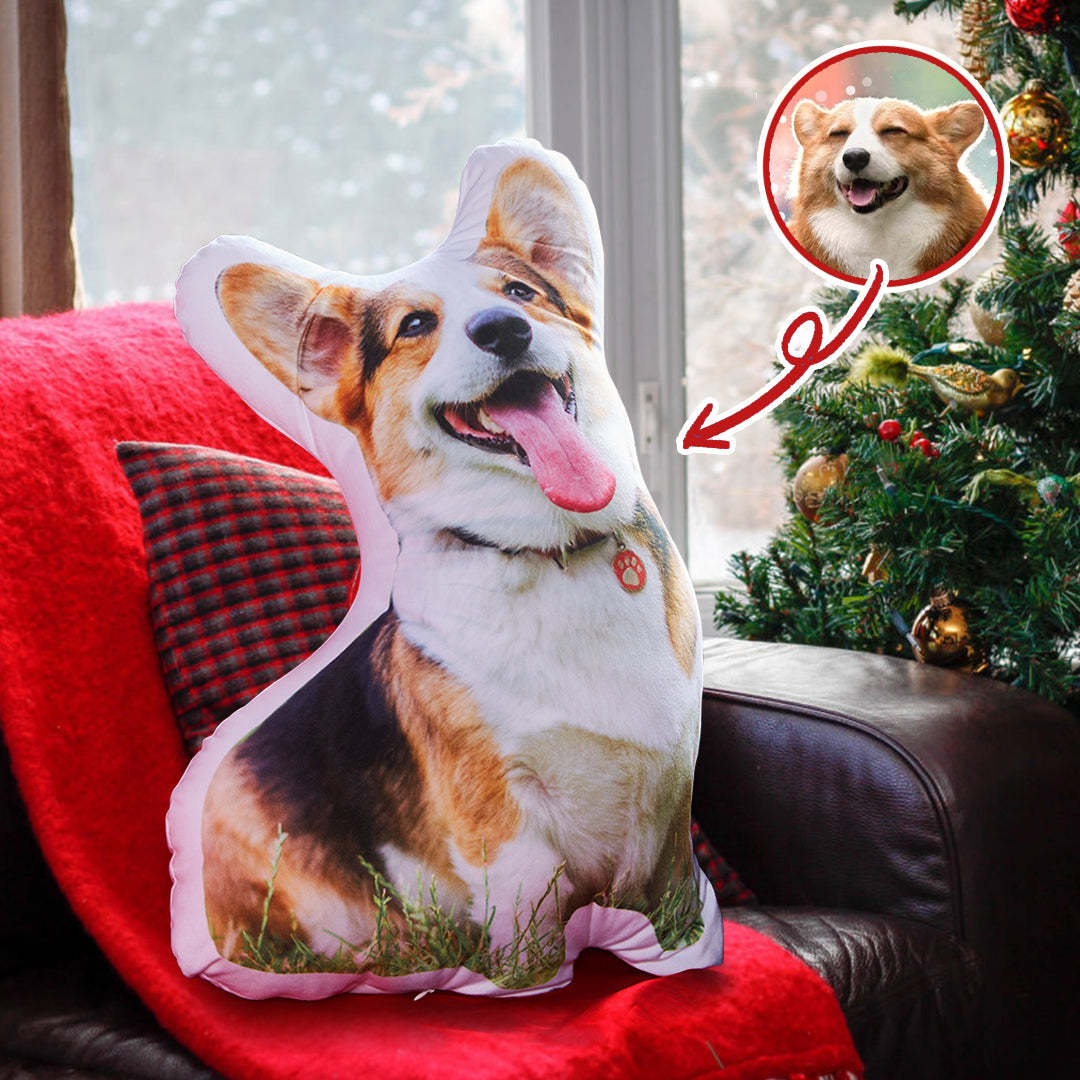 Custom Pet Face Pillow, Cat Shaped Pillow From Pictures, Cat Memorial Personalized Pillow