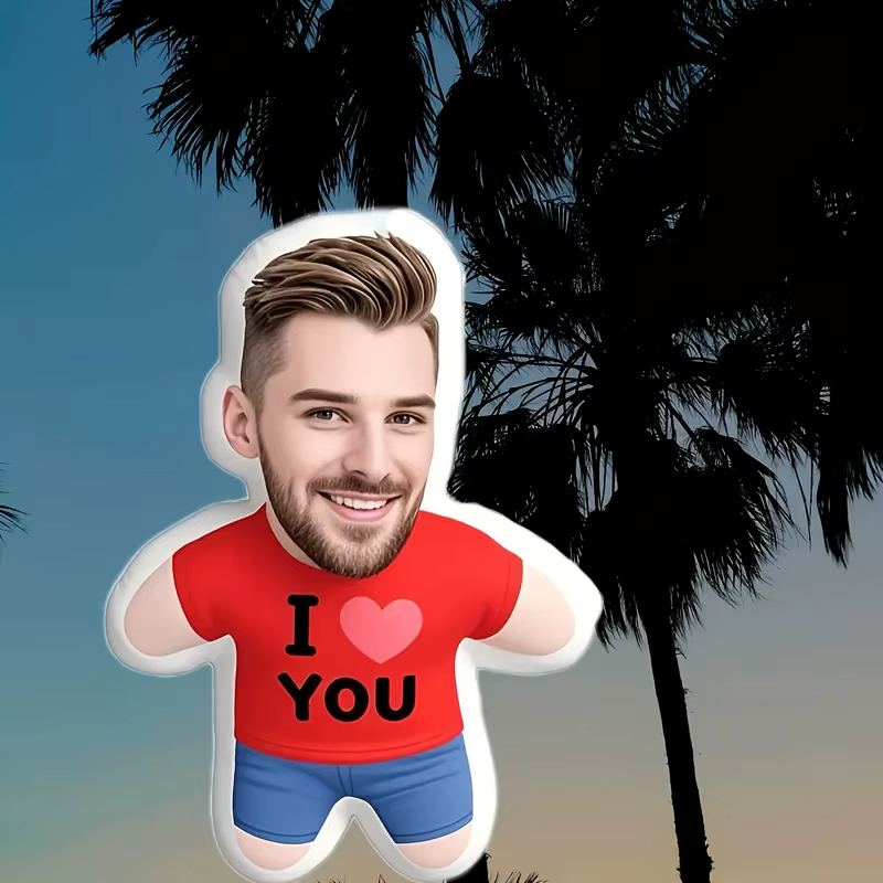 Customizable Cute I LOVE YOU Pillow, Custom Your Own Adorable Minime Pillow for Him