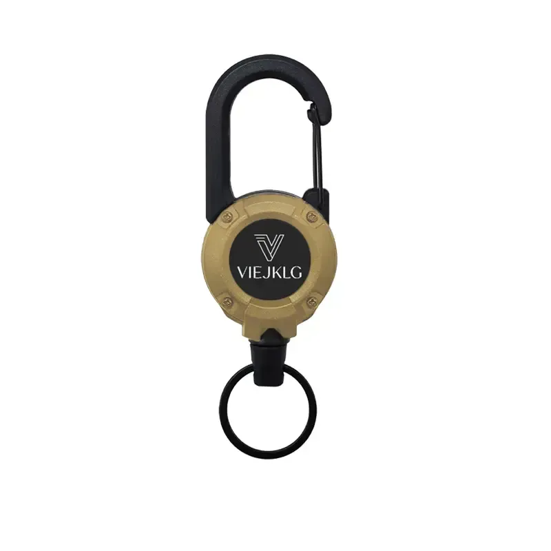 3 In 1 new multifunctional Retractable Pull Reel Carabiner Keychain, Strong Steel Wire Rope Buckle,Outdoor Sport Keychain Tool keychain accessories