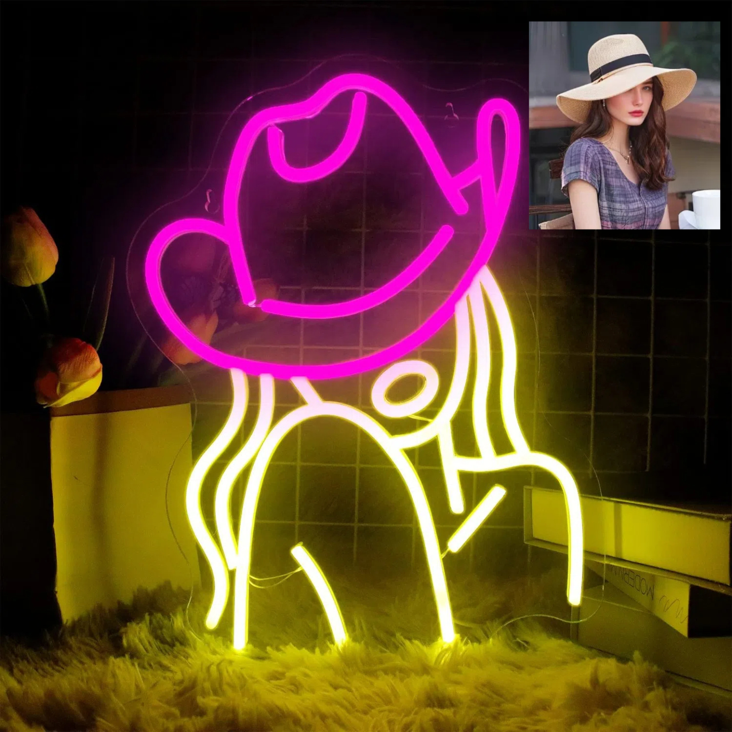 Turn Your Photo Into Neon Light Line Art Gift Personalized LED Light 4 Size 12 Colors Gift For Her