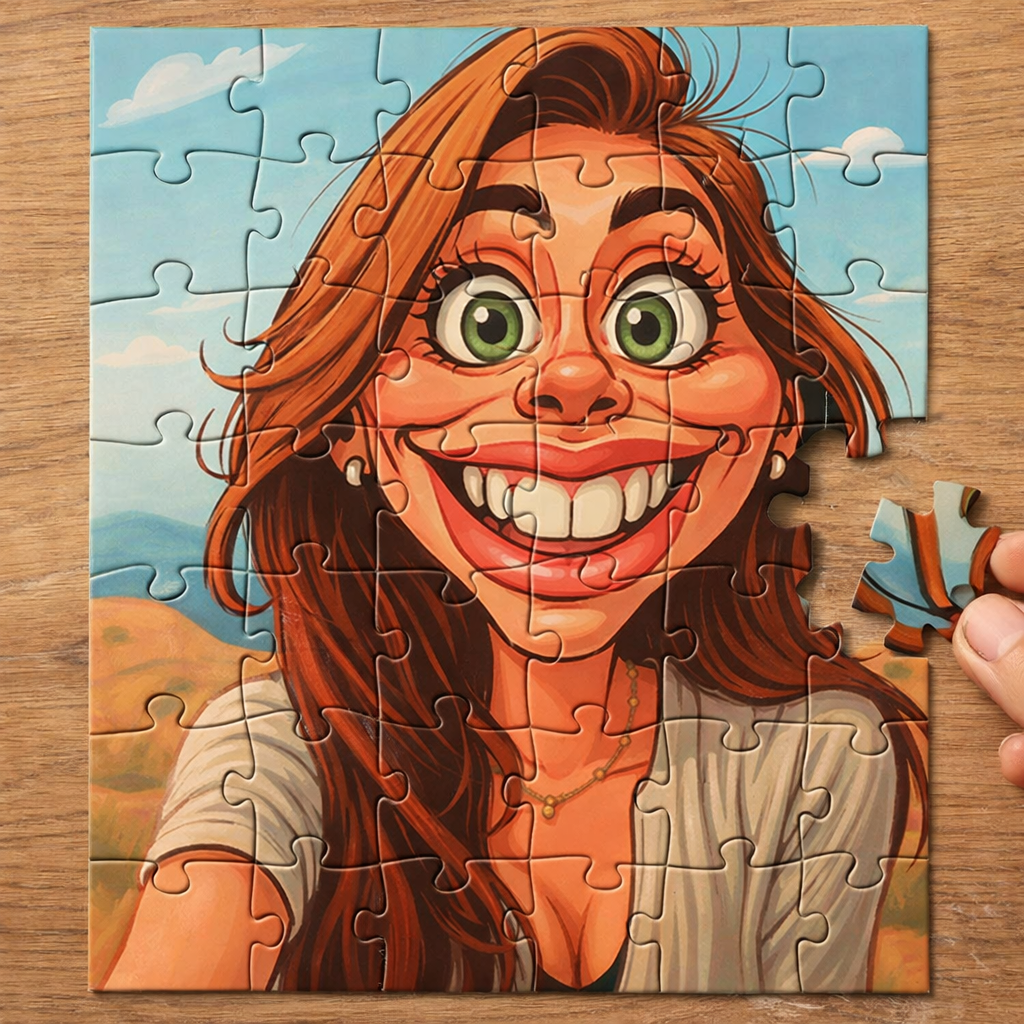 Custom Photo Puzzles Jigsaw Puzzle 35-1000 pieces Turn Your Photo into a Funny Couple Caricature - Custom Friedns Cartoon Portrait Gift for Him/Her