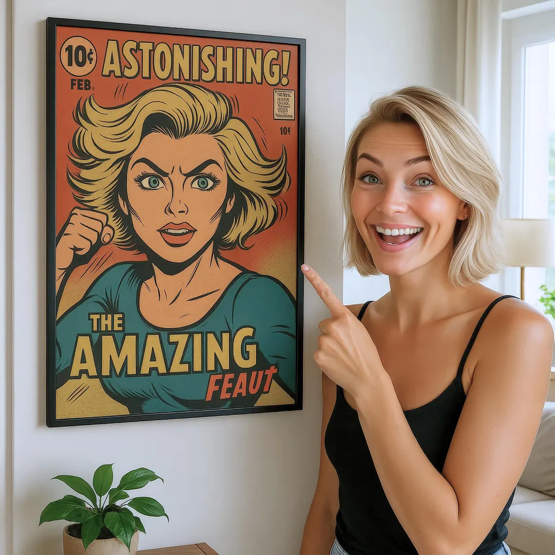 Personalized Retro Comic Book Cover Portrait from Photo, Canvas Wall Art | Vintage Retro 8 Background Styles Art Gift for Friends or Couples