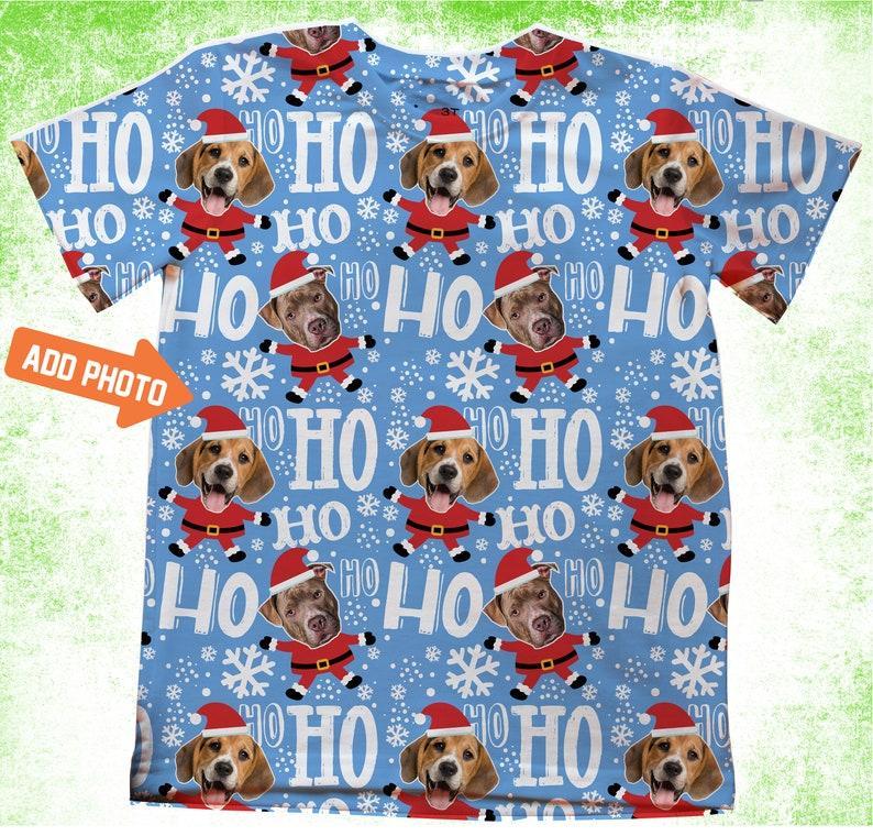 Custom Santa Face T-shirt/Christmas Family T-shirts/Human or Pet Face T-shirt, Faces On Shirt/Holiday Party shirts /Xmas Party T-shirt