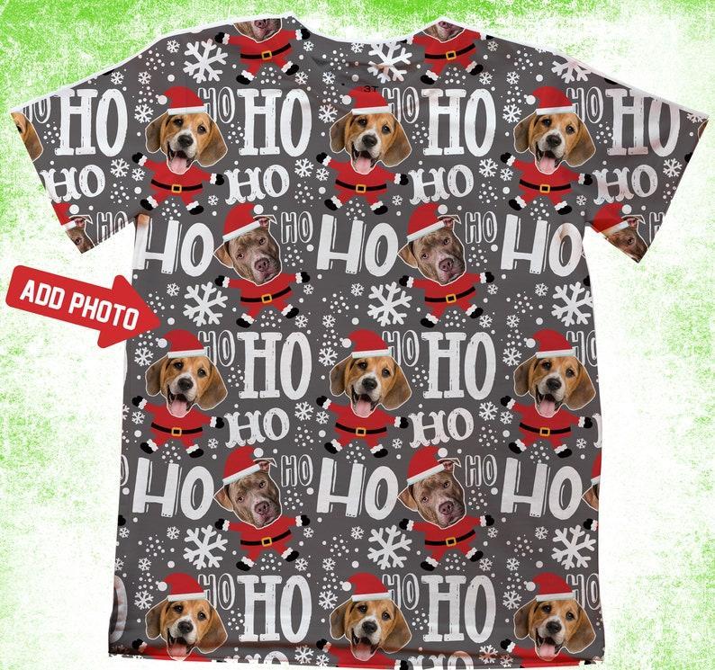 Custom Santa Face T-shirt/Christmas Family T-shirts/Human or Pet Face T-shirt, Faces On Shirt/Holiday Party shirts /Xmas Party T-shirt