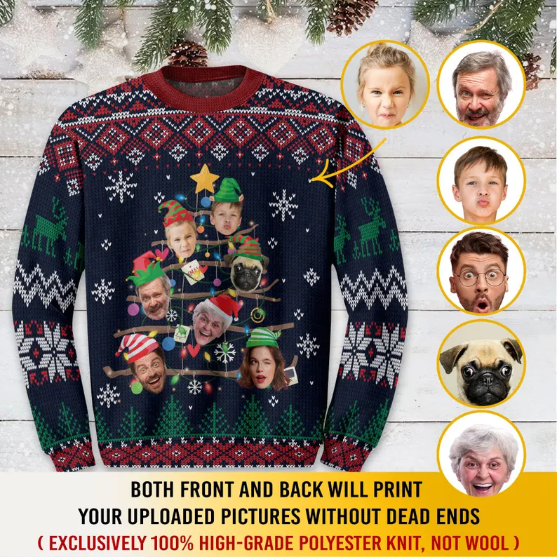 Personalized Ugly Christmas Sweater for Family