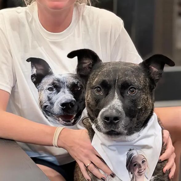 Matching Dog and Owner Set, Custom matching pet owner, Personalized Mom or Dad Shirt with Dog Bandana, Custom Pet gifts, Dog lovers gift