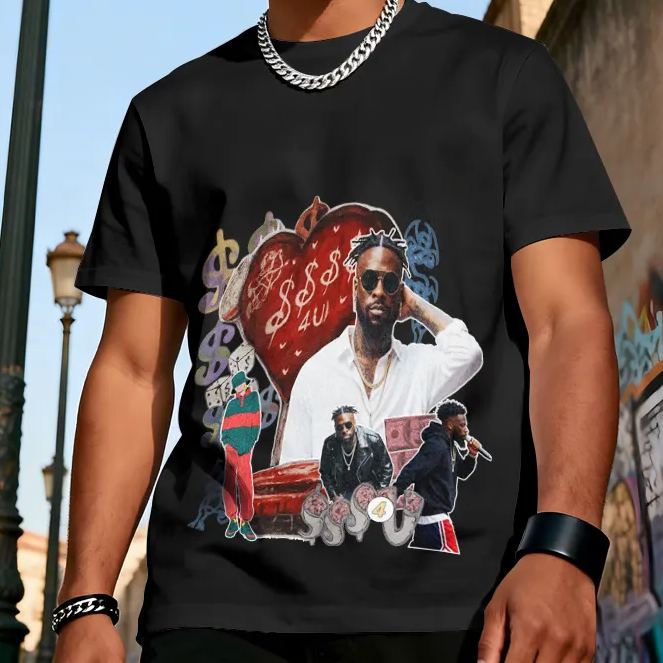 Custom Photo Vintage Tee Rap Star Shadow Shady Vibes Personalized Name T-shirt for Couples On Valentine's Day